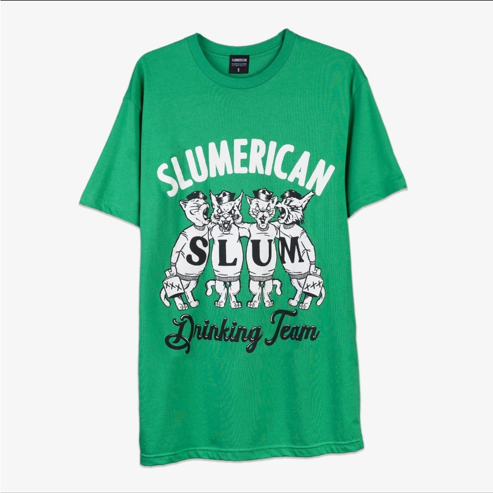 SLUMERICAN Drinking Team Green T-Shirt